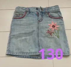 GAP KIDS デニムスカート 130cm 花柄刺繍