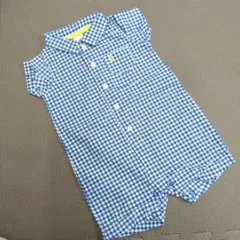 carter's ブルーチェック柄ロンパース 9ヶ月