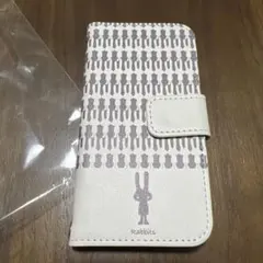 iPhone5 5s SE 第1世代 iPhoneケース 手帳型 うさぎ 白 黒