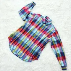 爽やか綿100％❗️美品❗️【マークアレキサンダー】マドラスチェックメンズシャツ