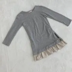 ⭐️カエン⭐️長袖ワンピース サイズ2 超美品 グレイ クルーネック
