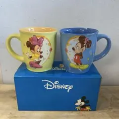 Disney ディズニー ミッキー ミニー ペアマグカップ 2個セット 花柄陶器