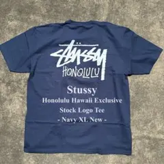 ハワイ限定 新品 STUSSY HONOLULU CHAPT Tシャツ 紺 XL
