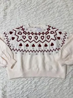 【新品　タグ付き】ルオシー　ハートノルディック　ニットチュニック　LL