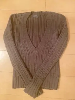 BLACK リブ編み Vネックセーター サイズ1