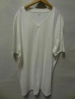 ギャップ GAP メンズ ホワイト Vネック ストレッチ素材 半袖Tシャツ XL