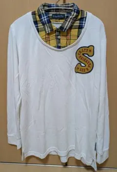 drug storesチェック襟付き長袖Tシャツ ドラッグストアーズ