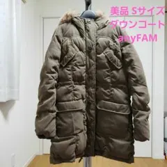 anyFAM ロングコート ダウンコート ダウン フェザー カーキ ファー付き