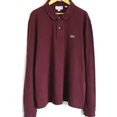 ラコステ ポロシャツ ワンポイント バーガンディ シャツ 長袖 ロゴ 刺繍