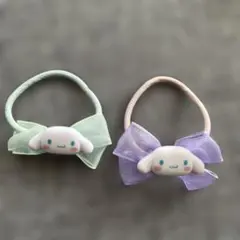 キャラクター付きリボンヘアゴム 2個セット