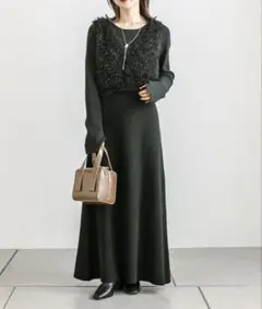 ミスティック　ニットベストワンピースセット　ブラック　サイズ2