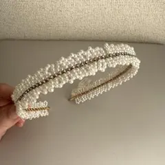 Lattice Jourire パール風ビーズカチューシャ　オケージョン