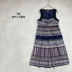 a1676＊ノースリーブワンピース【2】エスニック風　総柄　お洒落　チュニック