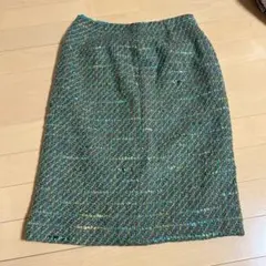 多色ツイード タイトスカート ひざ丈