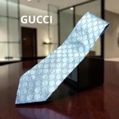 GUCCI グッチ ネクタイ GG柄 シルク100% ライトブルー