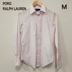 ポロラルフローレン 現行QRタグ 長袖シャツ ポニー刺繍 ピンク サイズ4