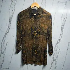 BLASSPORT ヴィンテージ レトロ 幾何学×フローラル柄 パターンシャツ