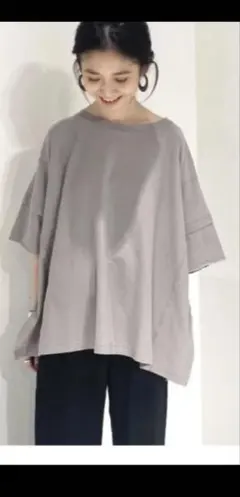 SLOBE IENA レイヤード天竺TEE グレーのサムネイル