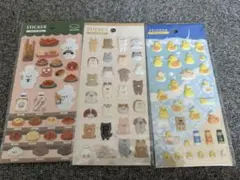 ぷくぷくあにまる＆銭湯あひる＆いぬのパン屋さんシールセット