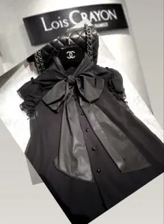 美品♡ ロイスクレヨン♡雑誌掲載品♡美ライン♡シフォンボウタイブラウス