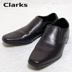 人気 Clarks クラークス 本革 スリッポン ビジネスシューズ 茶 24.5のサムネイル