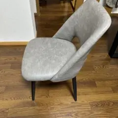 【セット購入推奨】ダイニングチェア グレー 合成皮革 モダン 4/4