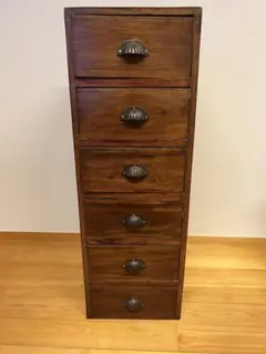 【O-805】引き出し 6段 小物入れ 木製家具 昭和レトロ アンティーク
