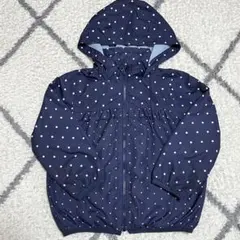 フード付きジャンパー　110cm ネイビー　水玉　女の子　キッズ