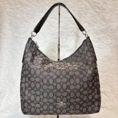 COACH ワンショルダーバッグ シグネチャー キャンバス レザー グレー