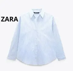 【最終値下げ】ZARA ザラ コットンブレンドオックスフォードシャツ M ブルー