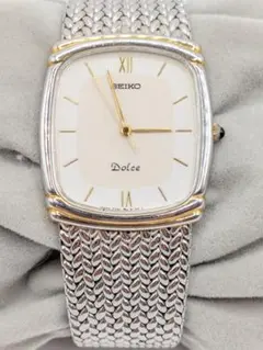 【美品/稼働】SEIKO ドルチェ 2トーン コンビ メッシュベルト クォーツ