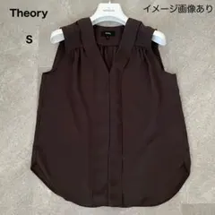美品】セオリー ドレープノースリーブブラウス とろみ感 上品 高見え 