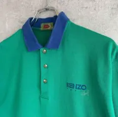 KENZO 緑色 ポロシャツ　ケンゾー　バイカラー　切り替えのサムネイル