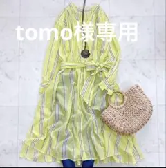 美品　ヌキテパ　別注 ストライプシャツワンピース　コットンボイル　裾上げ　洗える