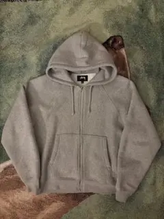 Stussy グレー ジップアップパーカー Lサイズ