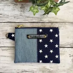 デニムリメイクポーチ☆ハンドメイドポーチ☆星柄