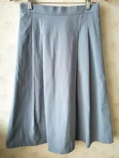 ☆新品 ユニクロ ドライストレッチタックフレアスカート ハイウエストブルー L☆