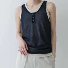 『洗濯可』アンサンブルニットタンクトップのサムネイル