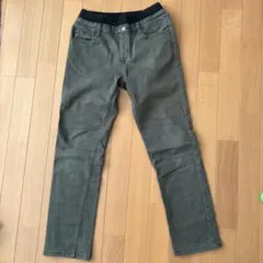 カーキ色ロングパンツ　160cm あったか素材