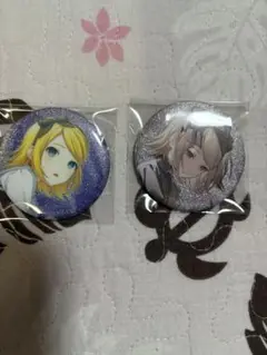 プロセカ　グリッター缶バッジ　リンセット
