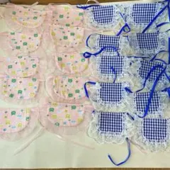 トリミングチョーカー 20枚セット　トリミングスタイ　カエル柄　チェック柄