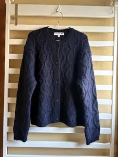 UNIQLO ユニクロ イネス ケーブル透かし編みニットカーディガン L