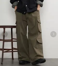 PUBLUX / パブリュクス ルーズカーゴワイドパンツ/ユニセックス カーキ