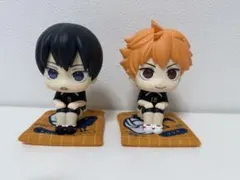 るかっぷ　ハイキュー!! 日向翔陽 影山飛雄 フィギュアセット座布団付き　箱無し