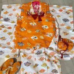 七五三　祝い着　3歳　被布　女の子　アンティーク着物　レトロ　セット