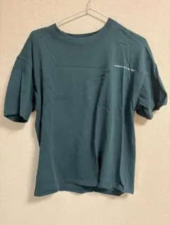 ダークグリーン 半袖Tシャツ テキストプリント