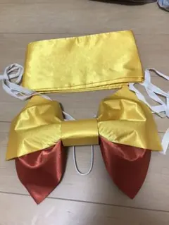 浴衣 作り帯 黄色 赤