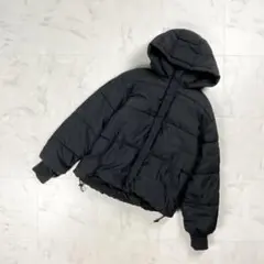 美品 AZUL BY MOUSSY フード付中綿ジャケット 黒サイズS*JD93
