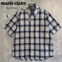MARIE CLAIRE HOMME チェック柄 半袖シャツ *新品*