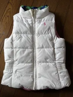 ポロ・ラルフ・ローレン ダウンベスト ホワイト・ピンク
